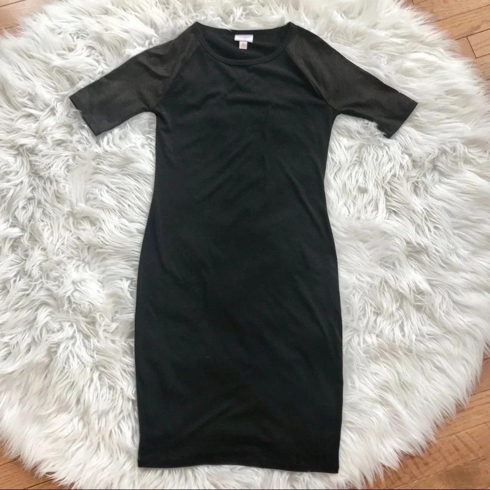 • LulaRoe • Elegant Julia Black Brown Shimmer XS